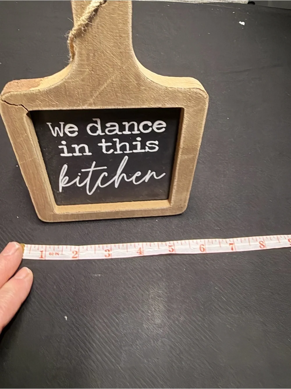 Rustic Wood 'We Dance in This Kitchen' Paddle Sign - Brown